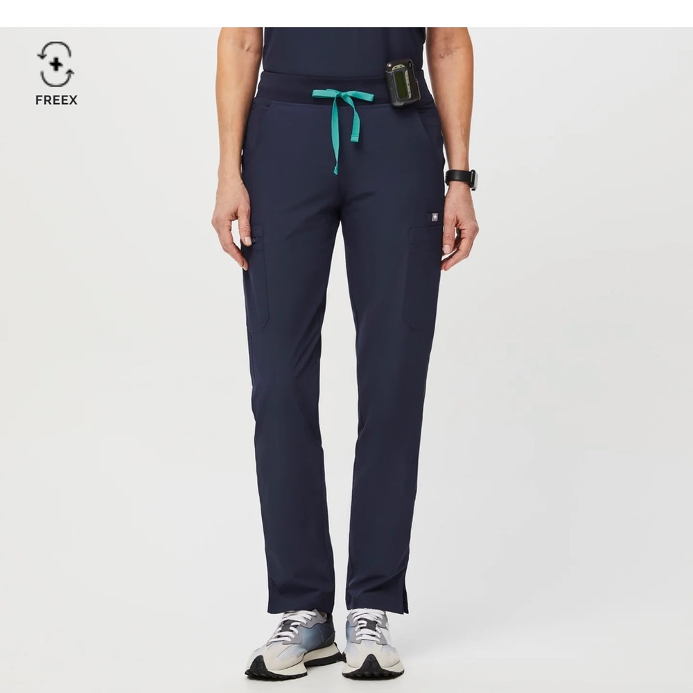 Figs Womens Navy FreeX Lined Yola High Waisted Skinny Scrub Pants Large